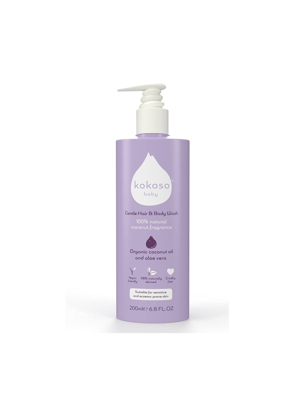 Kokoso Baby Hair & Body Wash with Organic Coconut Oil & Aloe Vera (200ml)
