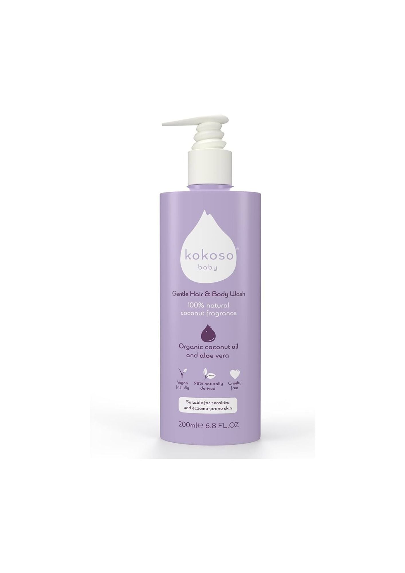 Kokoso Baby Hair & Body Wash with Organic Coconut Oil & Aloe Vera (200ml)