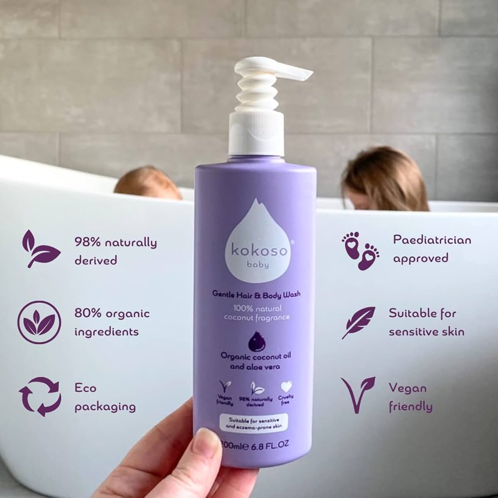 Kokoso Baby Hair & Body Wash with Organic Coconut Oil & Aloe Vera (200ml)