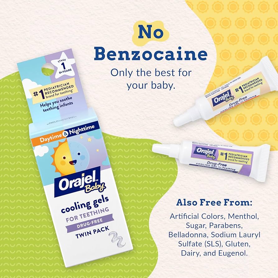 Orajel Baby Daytime & Nighttime Cooling Gels Twin Pack (5.1g each tube)