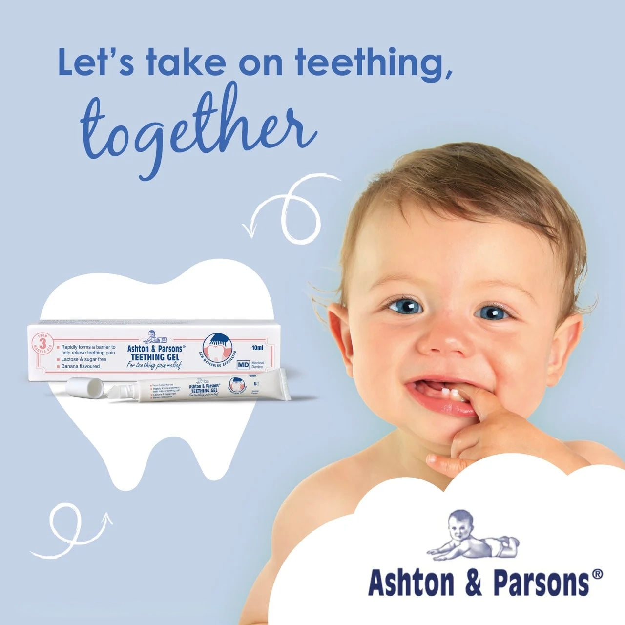 Ashton & Parsons Teething Gel with Soft Brush Applicator 10ml