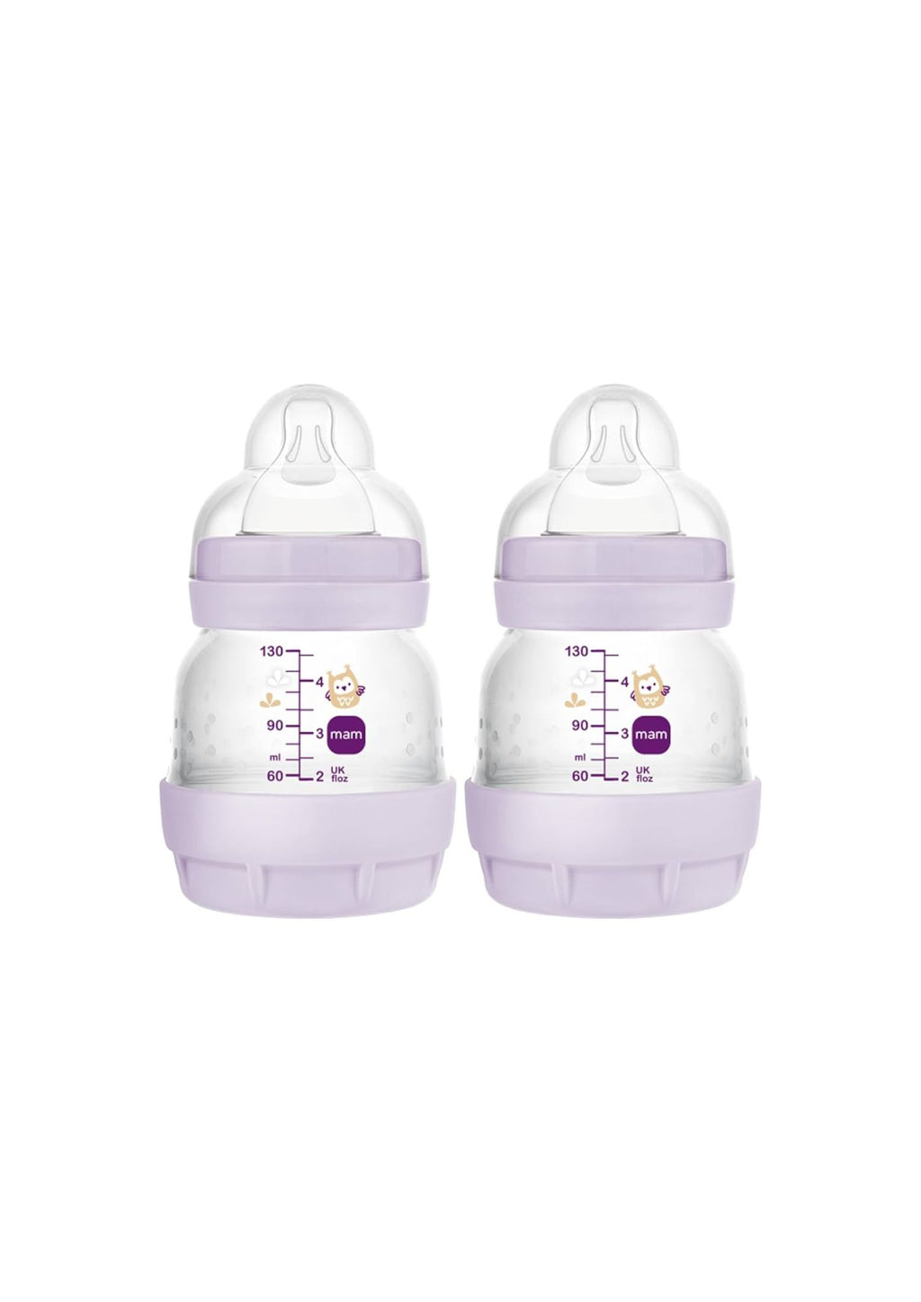 MAM Easy Start Anti-Colic Bottles, Extra Slow Flow Size (130ml) -Pack of 2