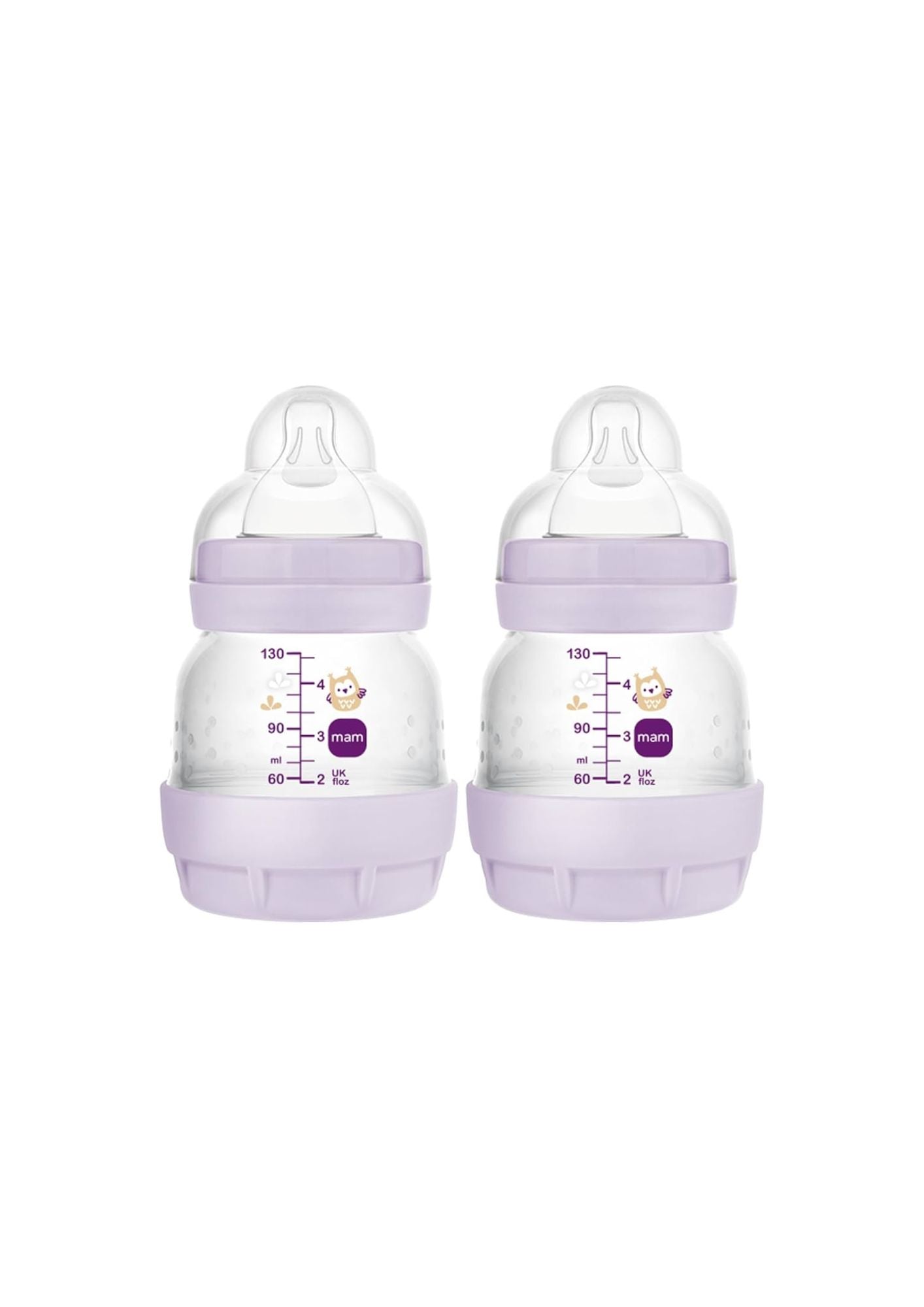 MAM Easy Start Anti-Colic Bottles, Extra Slow Flow Size (130ml) -Pack of 2