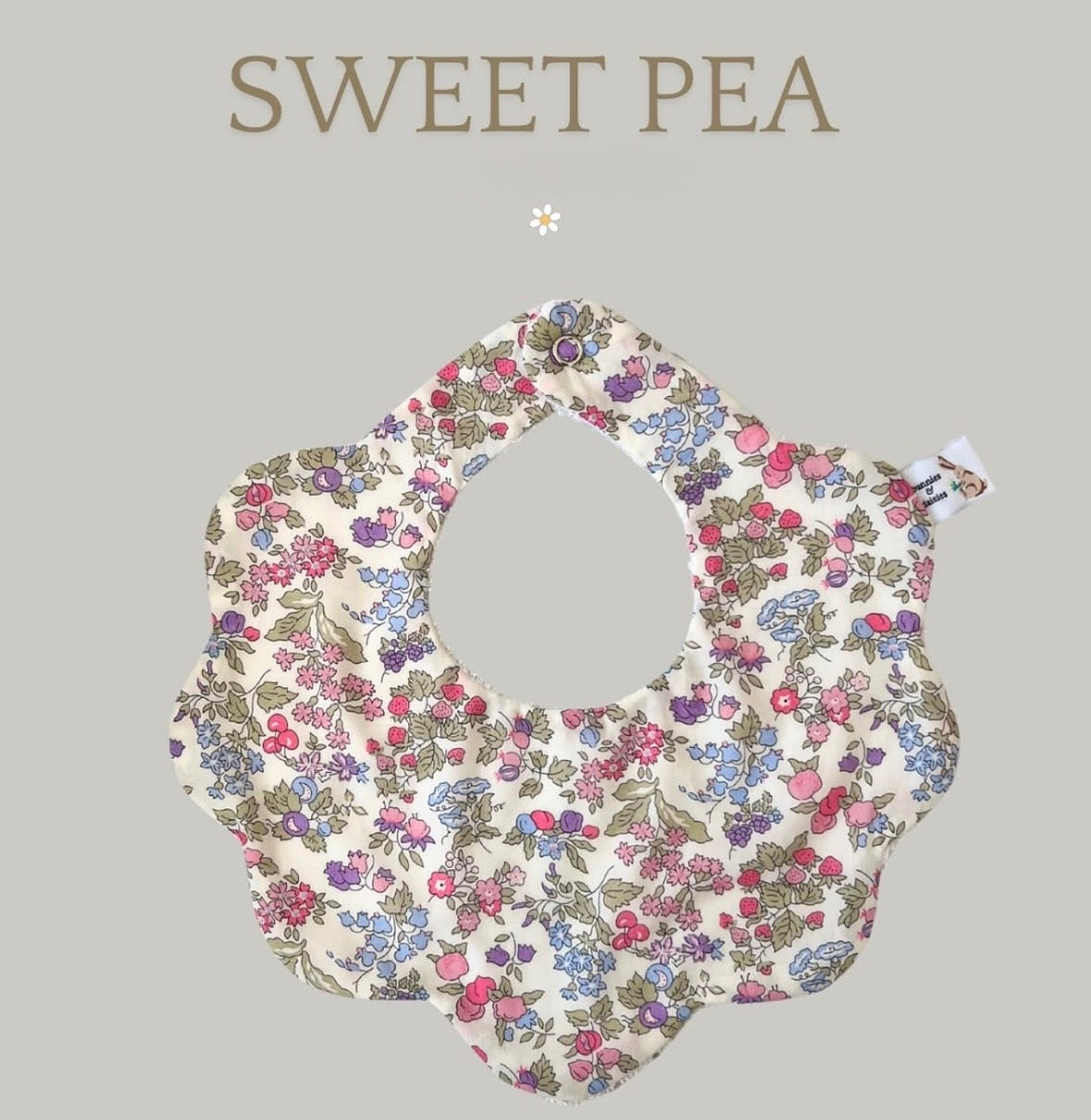 Sweat Pea Scalloped Bib by Bunnies & Daisies