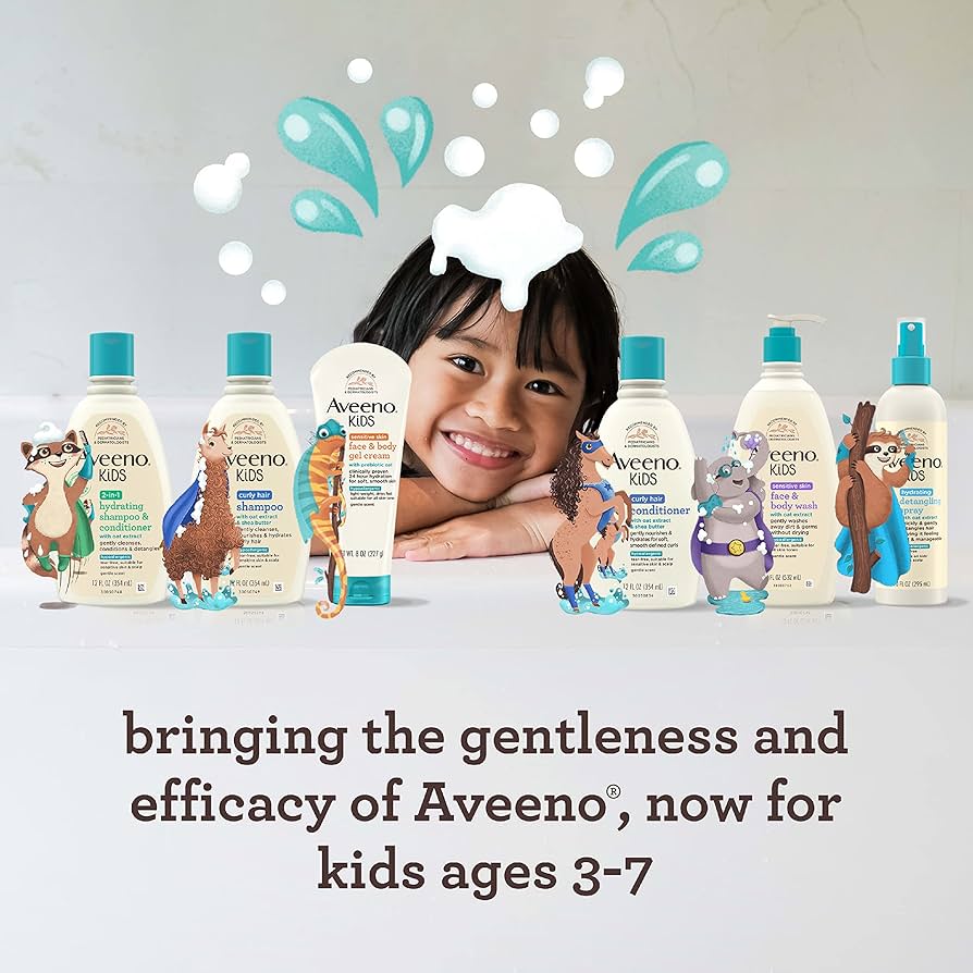 Aveeno Kids Face & Body Wash with Oat Extract for Sensitive Skin (532ml)