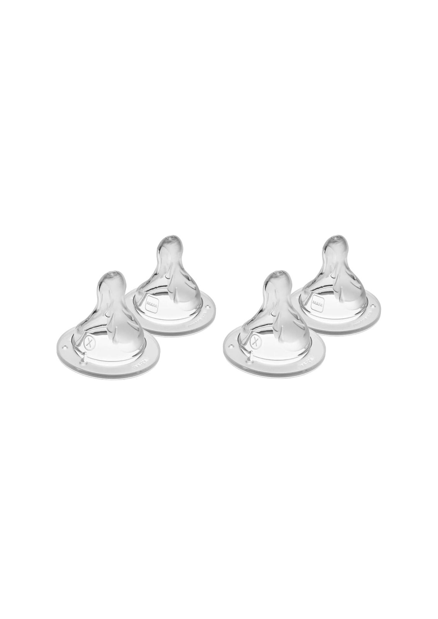 MAM Bottle Teats Mixed Flow Pack - 2 x Extra Slow Flow (level 0) & 2 x Slow Flow (level 1)