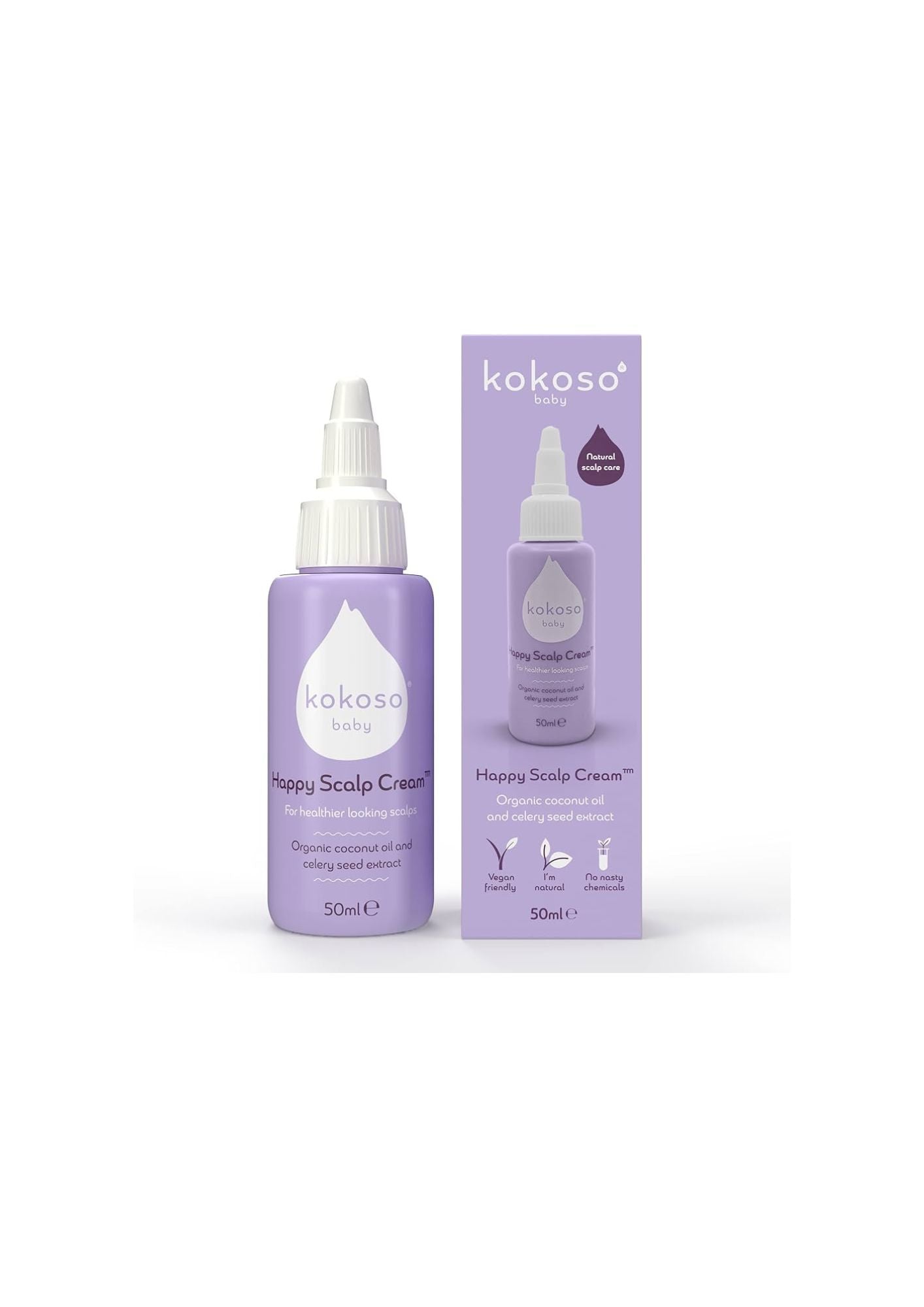 Kokoso Happy Scalp Cream with Organic Coconut Oil and Celery Seed Extract (50ml)
