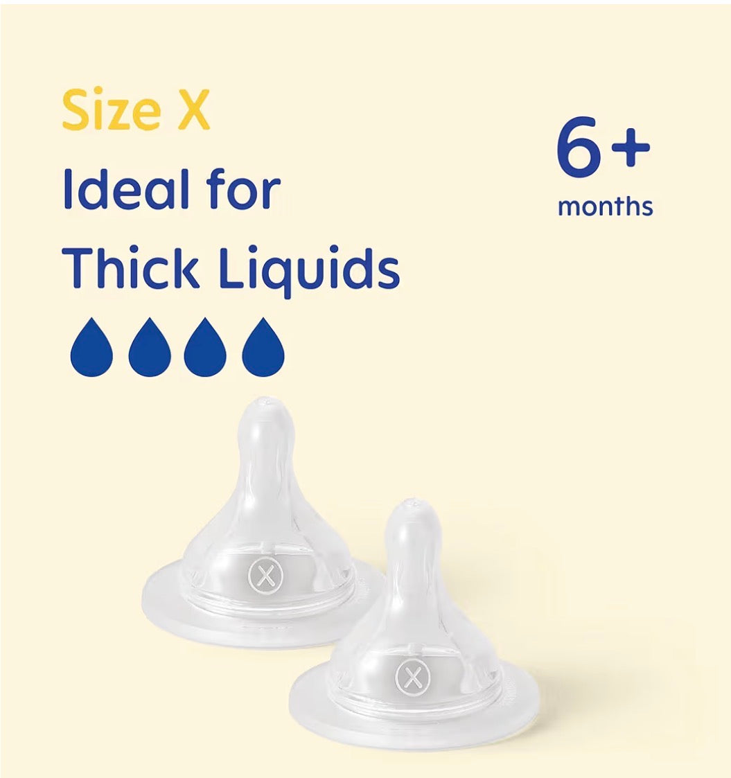 MAM Bottle Teats for Thick Liquids - Size X (6+ Months) - 2 Pack