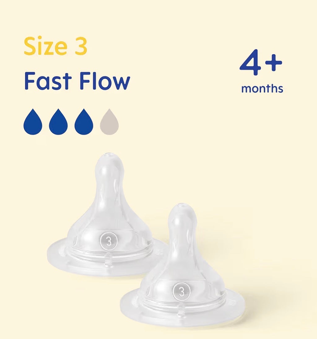 MAM Bottle Teats - Fast Flow Size 3 (4+ months) - 2 pack