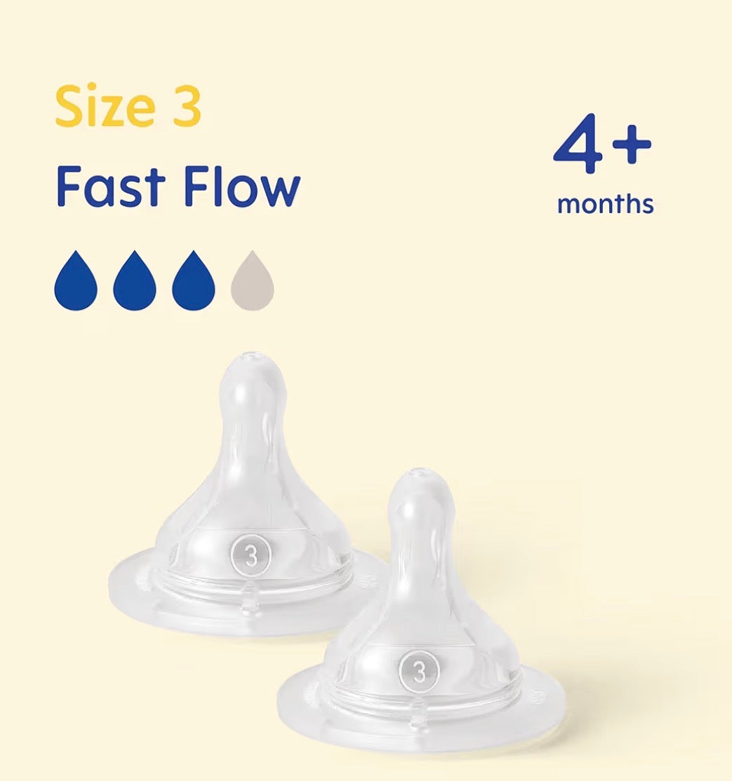 MAM Bottle Teats - Fast Flow Size 3 (4+ months) - 2 pack