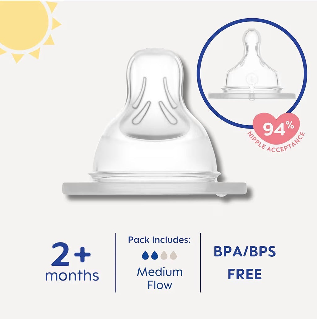 MAM Bottle Teats - Medium Flow Size 2 (2+ months) - 4 Pack