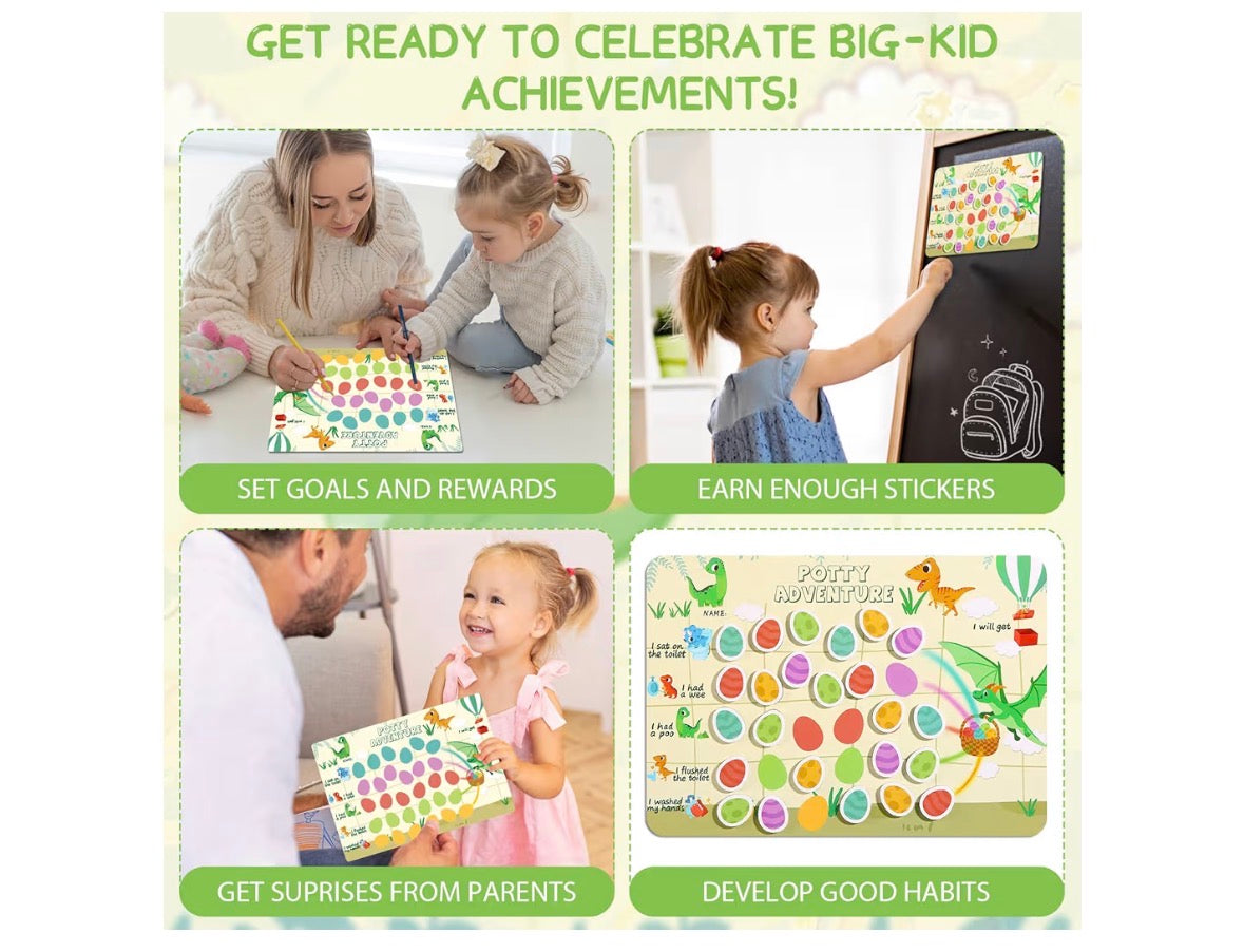 Dinosaur Reusable Potty Training Chart
