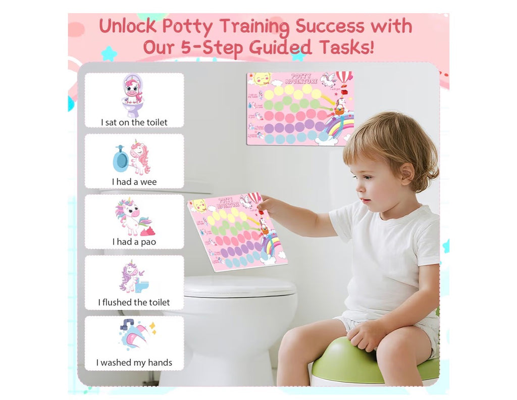 Unicorn Reusable Potty Training Chart