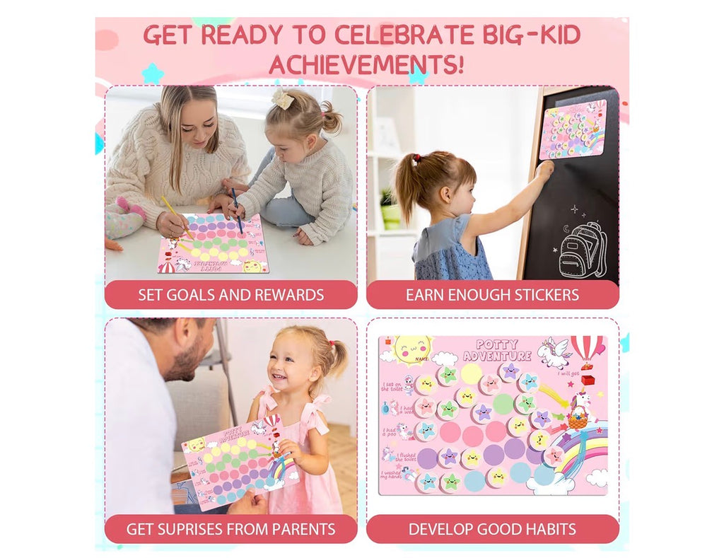 Unicorn Reusable Potty Training Chart