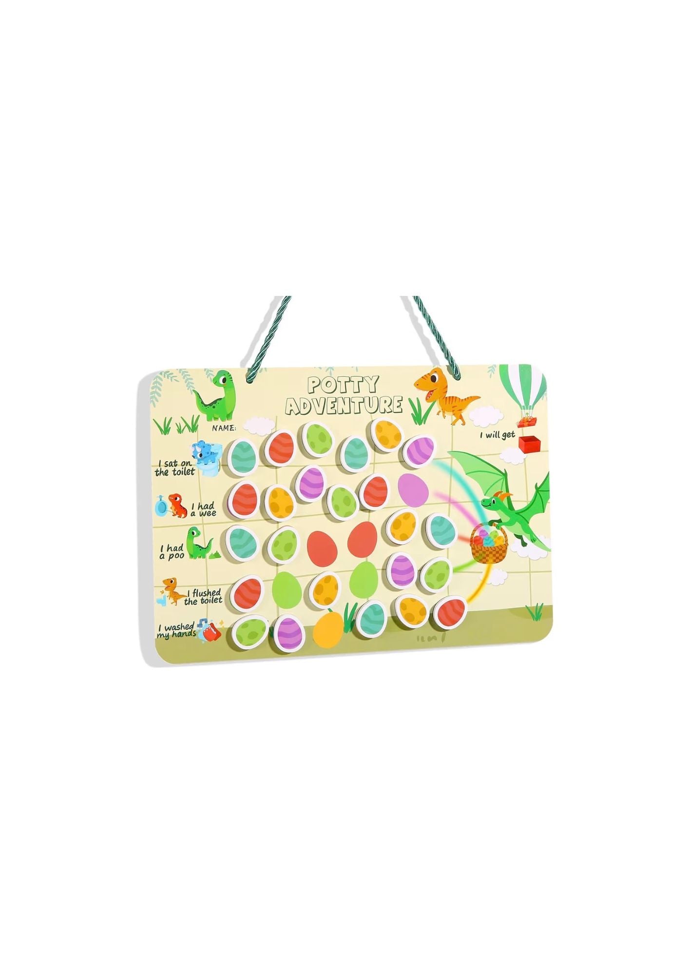 Dinosaur Reusable Potty Training Chart