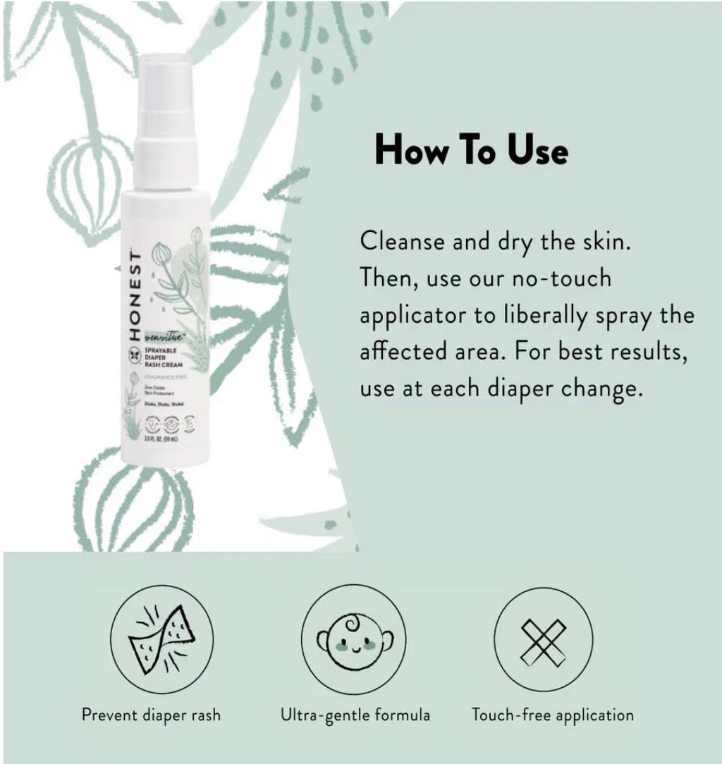 The Honest Company Baby Diaper Rash Cream Spray 59ml