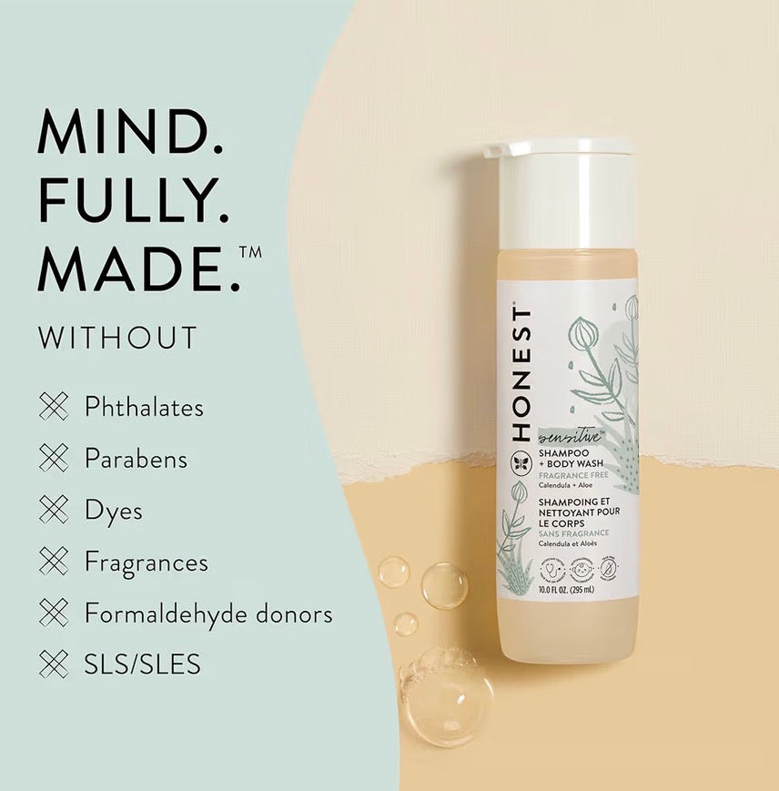 The Honest Company Baby 2-in-1 Cleansing Shampoo & Body Wash – Calendula + Aloe (295ml)