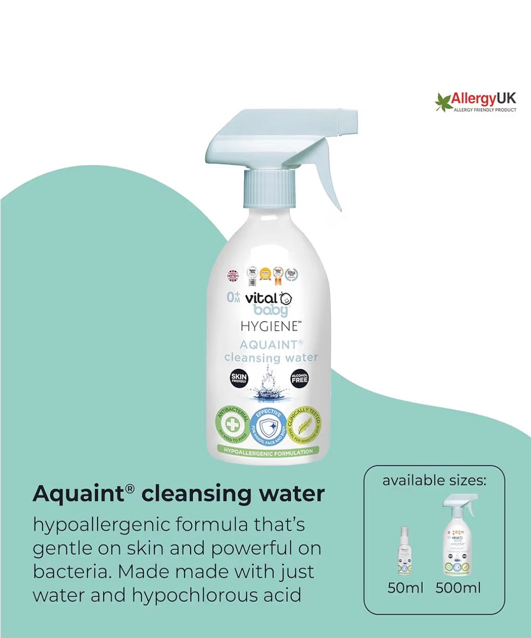 Vital Baby Aquaint Cleansing Water 500ml